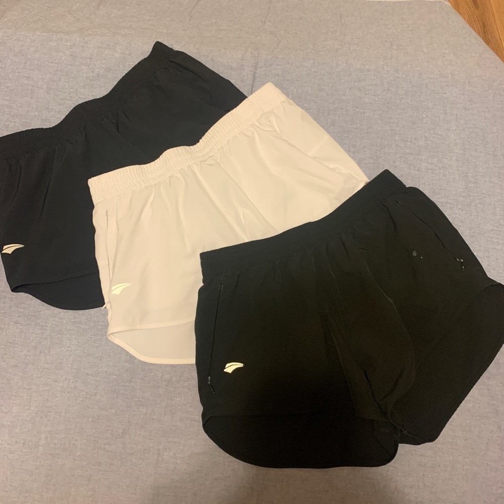 Amazon EZRUN athletic shorts 3 pair black, white, navy